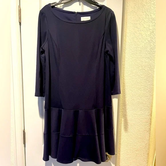 Jessica Simpson | Dresses | Jessica Simpson Navy Blue 34 Sleeve Drop Waist  Flounce Dress | Poshmark